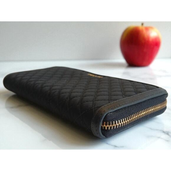 Prada Tessuto Nylon Quilted Zip Around Wallet in Black - Picture 8 of 13